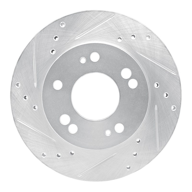Chrysler SEBRING Brake Rotor (1) - Front Left - R1 Concepts - Drilled & Slotted - Silver - `90-`05